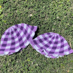 Gingham Crochet Bucket Hat Pattern