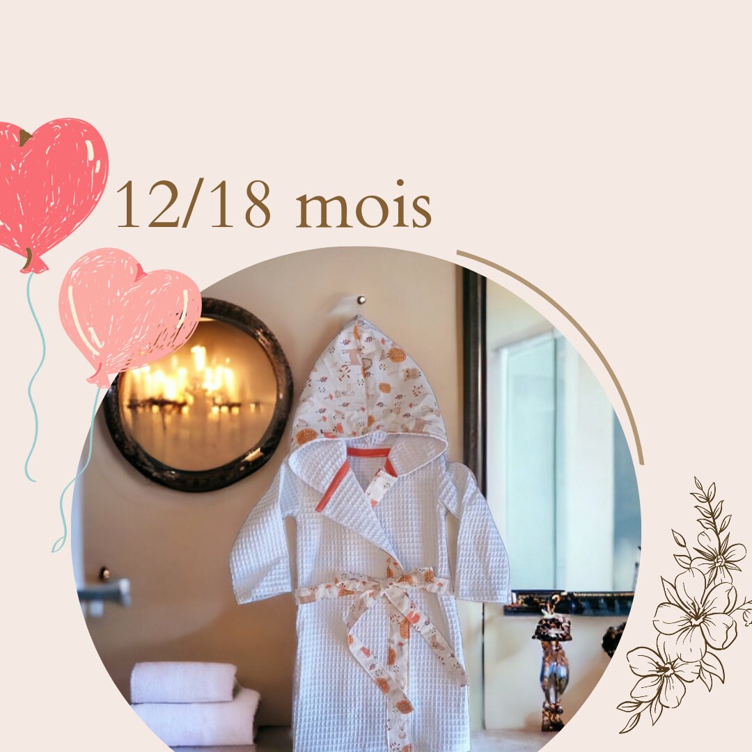 Peignoir bebe theme Renard Etsy France