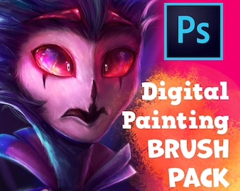 16 Set Digital Painting TEXTURE PINSEL PACK (Photoshop, Digital Art & Illustration, Photoshop Brushes, Photoshop Brush Bundle)