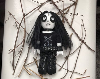 metalhead plushie, metalhead flat plushie, cute metalhead doll, metal, death metal, black metal