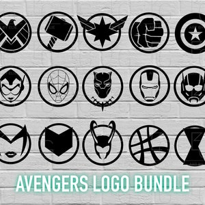 Marvel Avengers Logo Bundle | 15 Stück | svg, png, eps, dxf | Cricut Datei | Silhouette | Sofort Download