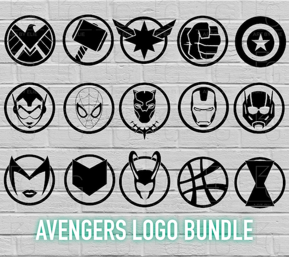 admiración Biblia Admitir Marvel Avengers Logo Bundle / 15 pack / svg png eps dxf / - Etsy España