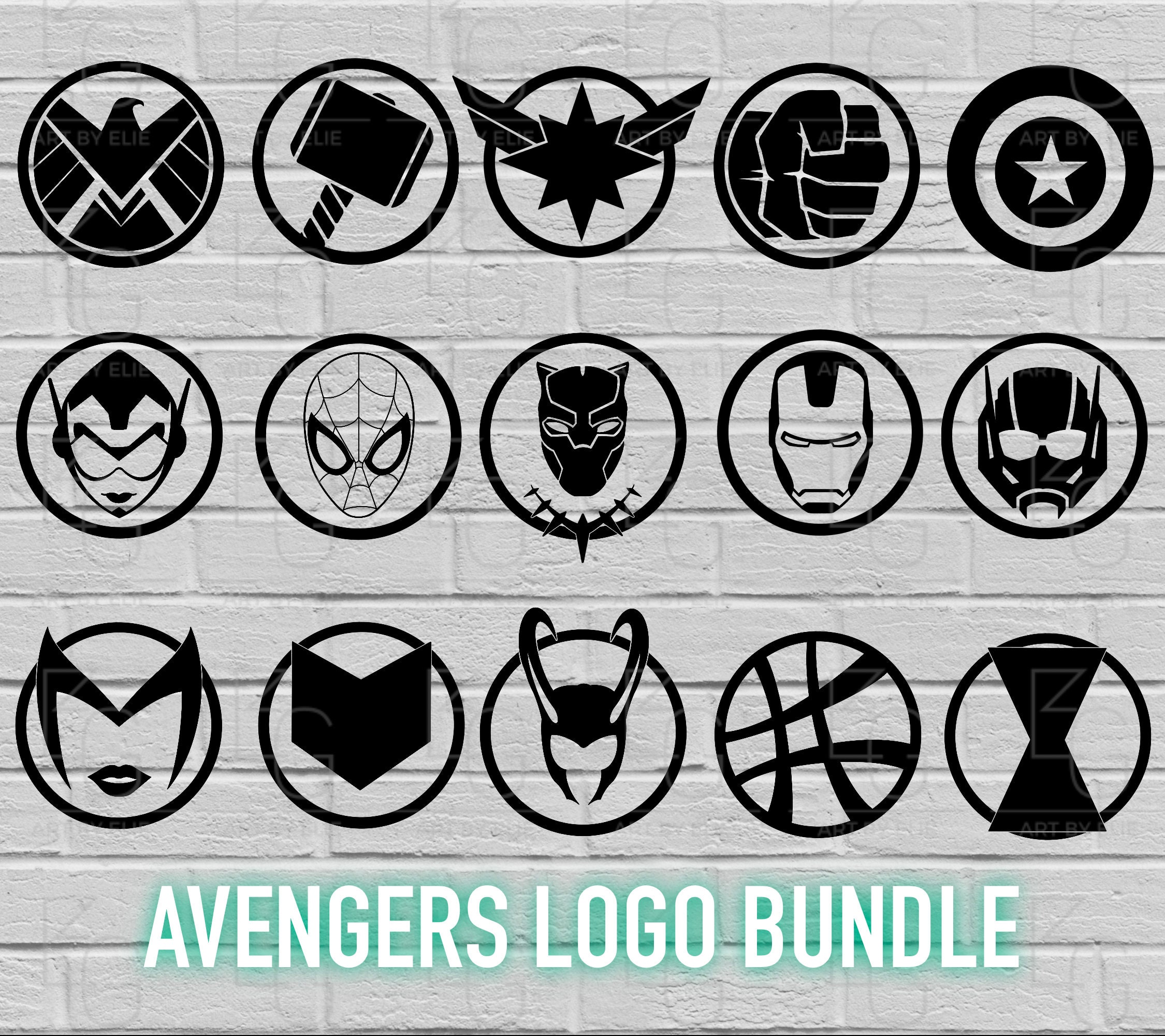 Avengers Svg Dxf Vector Clipart Marvel Symbols Logo Cut