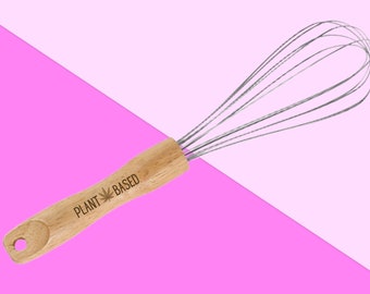 Laser Engraved Plant Based Beechwood Whisk - Personalized Funny Gift
