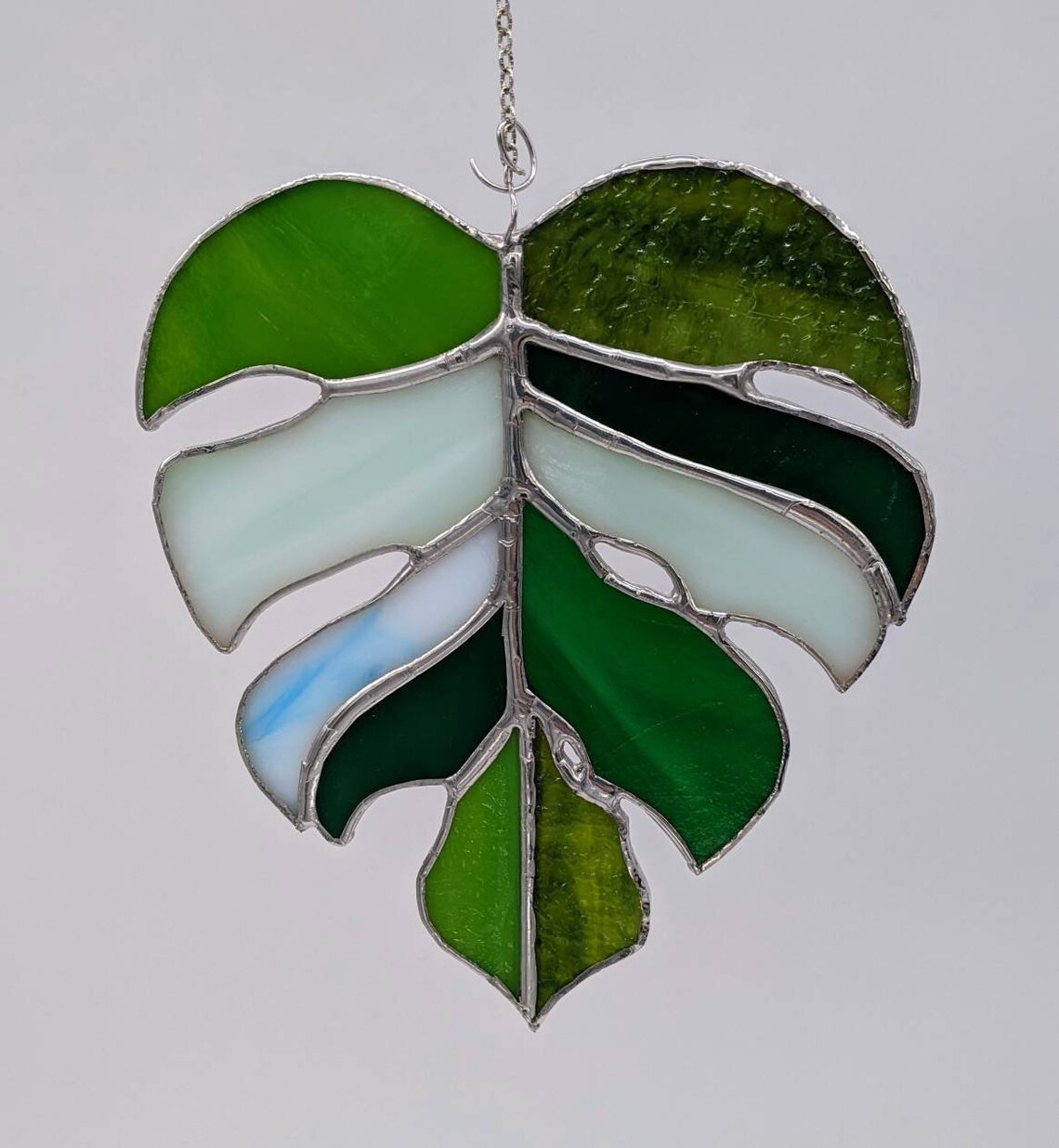 Monstera Leaf Stained Glass Suncatcher Etsy