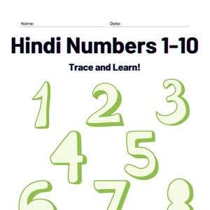 digital hindi education poster number chart for 1 10 etsy