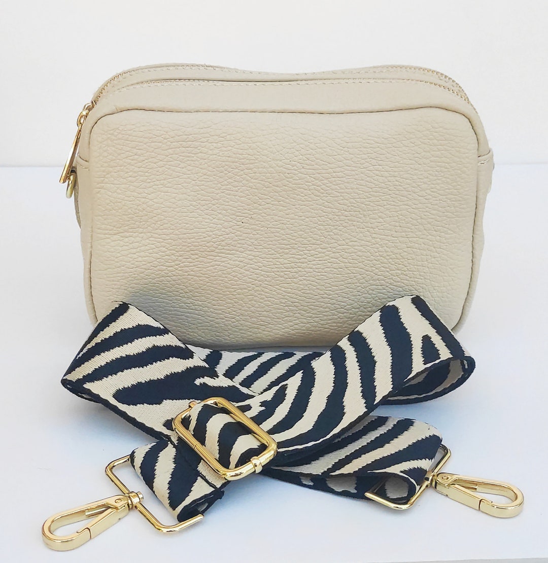 Ivory Leather Bag Additional Strap animal Print. Genuine Etsy