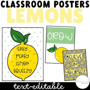 Lemon Classroom Posters | Lemon Classroom Decor