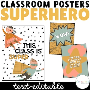 Poster di classe di supereroi/Poster di classe modificabili di supereroi/Poster di classe/Poster di classe modificabili