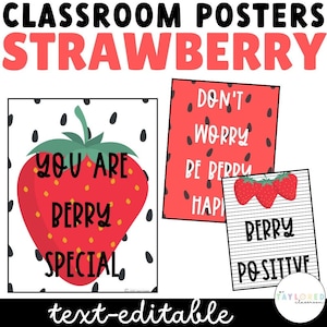 Strawberry Classroom Posters | Strawberry Classroom Decor