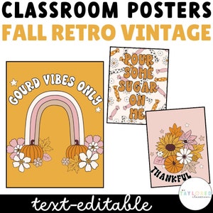 Herbst Retro Vintage Klassenzimmer Poster | Herbstliches Klassenzimmer Poster