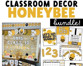 Decoración del aula de abejas / EDITABLE / Decoración del aula con temática de abejas