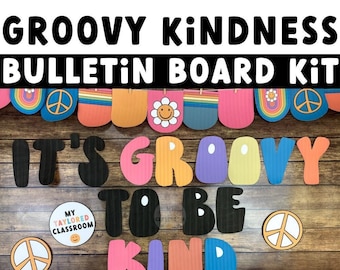 Groovy Kindness Bulletin Board Kit | Kindness Door Decor | Kindness Month
