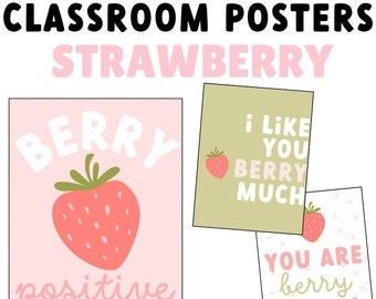 Strawberry Classroom Posters | EDITABLE | Strawberry Classroom Decor