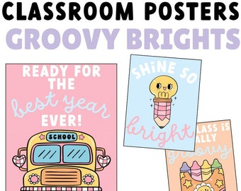 Groovy Brights Classroom Posters | EDITABLE | Back to School Classroom Decor
