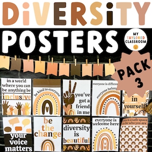 Diversity Posters Pack 3 | Classroom Posters | Boho Rainbow