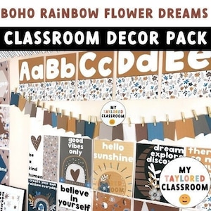 Boho Flower Classroom Decor Bundle | Boho Classroom Decor