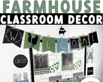 Modern Farmhouse Classroom Decor | EDITABLE | Farmhouse Classroom Decor