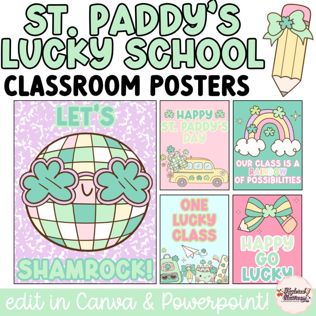 St. Patrick's Day Classroom Posters | Lucky School | March Classroom ...