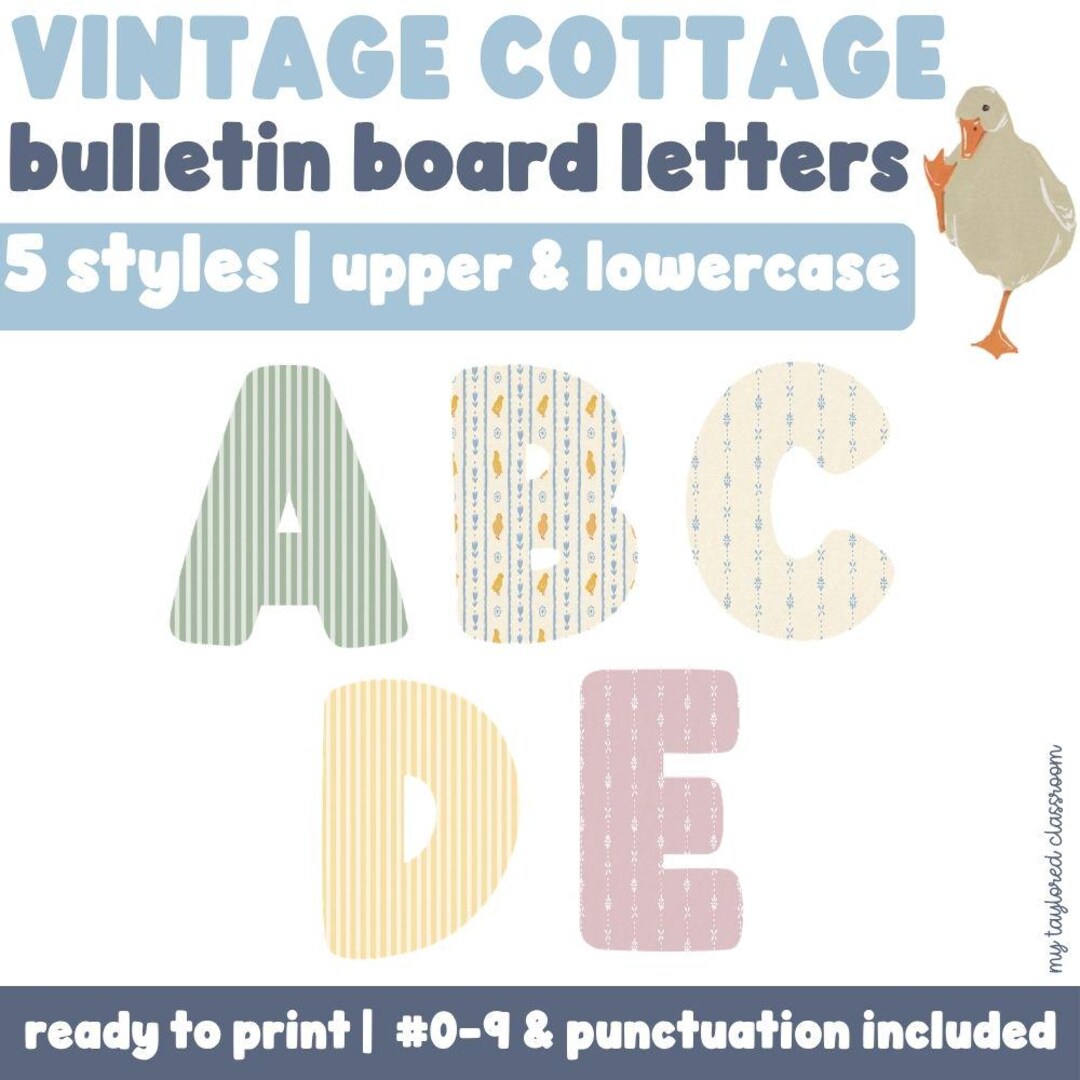 Vintage Cottage Bulletin Board Letters | A-Z | Vintage Cottage ...