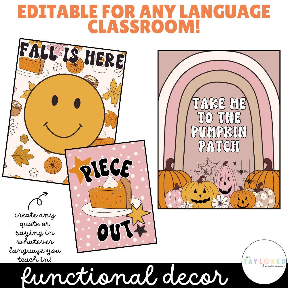 Fall Retro Vintage Classroom Posters | Fall Classroom Posters - Etsy