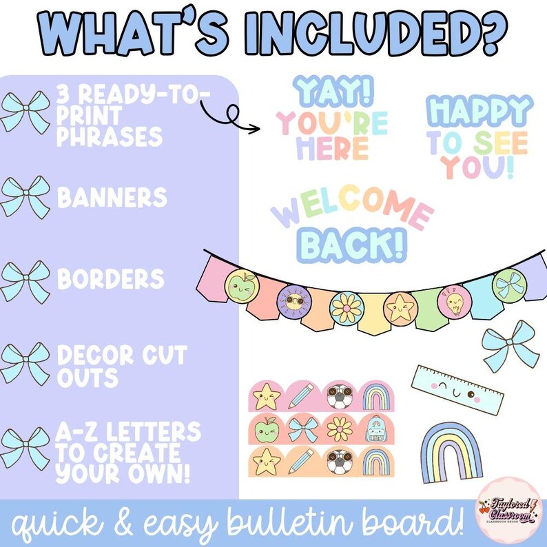 Composition Notebook Bulletin Board Kit - Back to School Decor - Cutesy ...