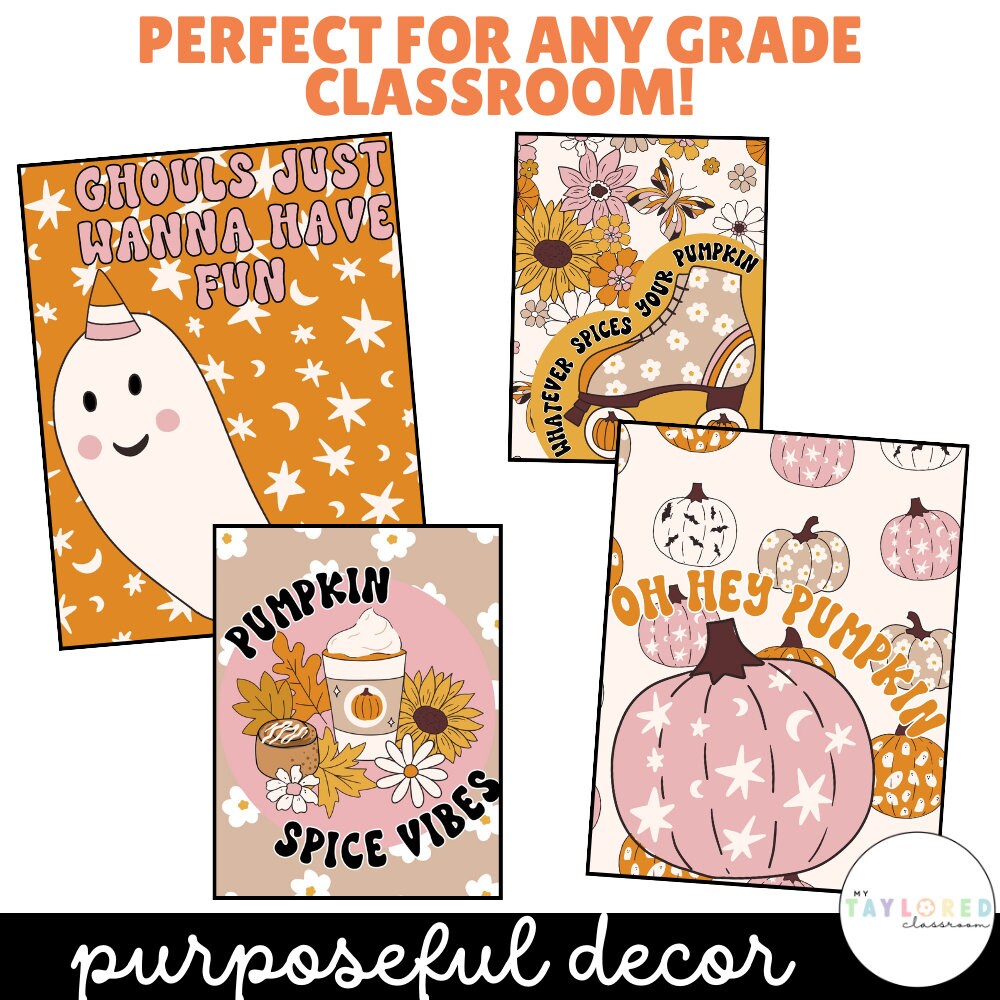 Fall Retro Vintage Classroom Posters | Fall Classroom Posters - Etsy