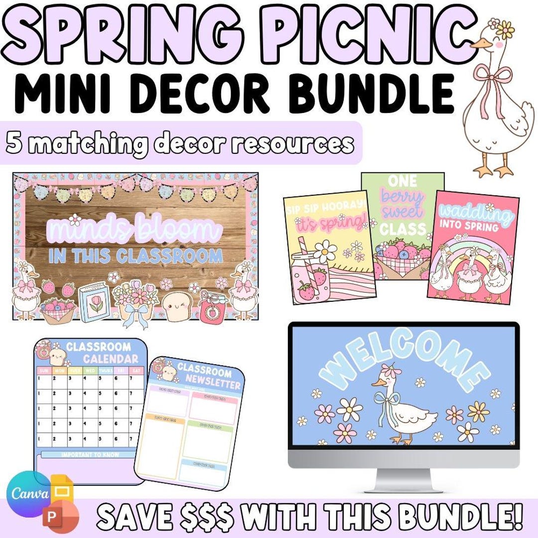 Spring Classroom Decor Bundle | Bulletin Board Kit, Posters, Borders ...