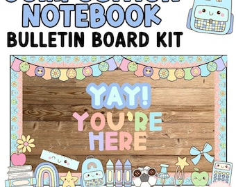 Composition Notebook Bulletin Board Kit - Back to School Decor - Cutesy Composition Classroom Decor
