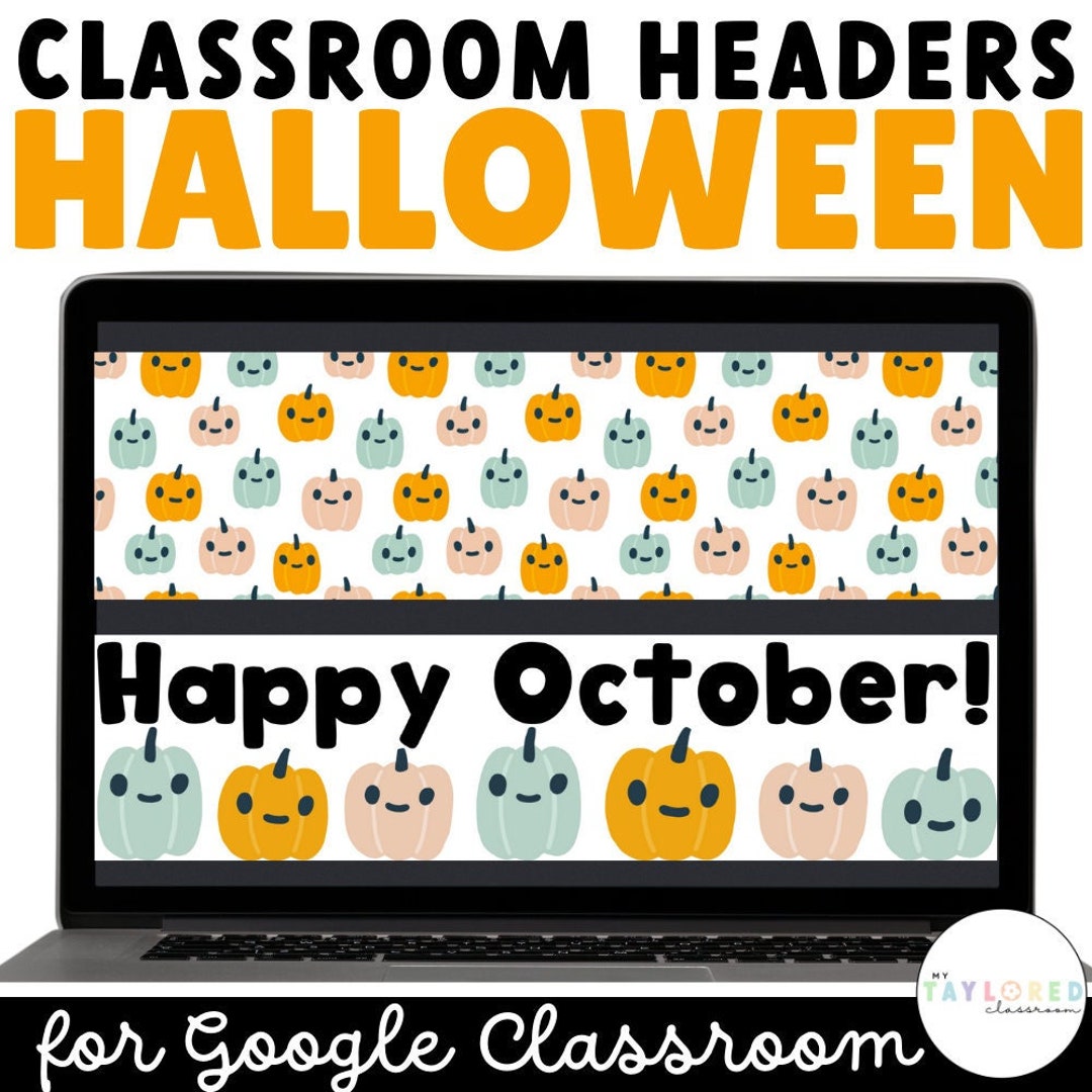 Halloween Boho Pastel Google Classroom Headers | Halloween Classroom ...