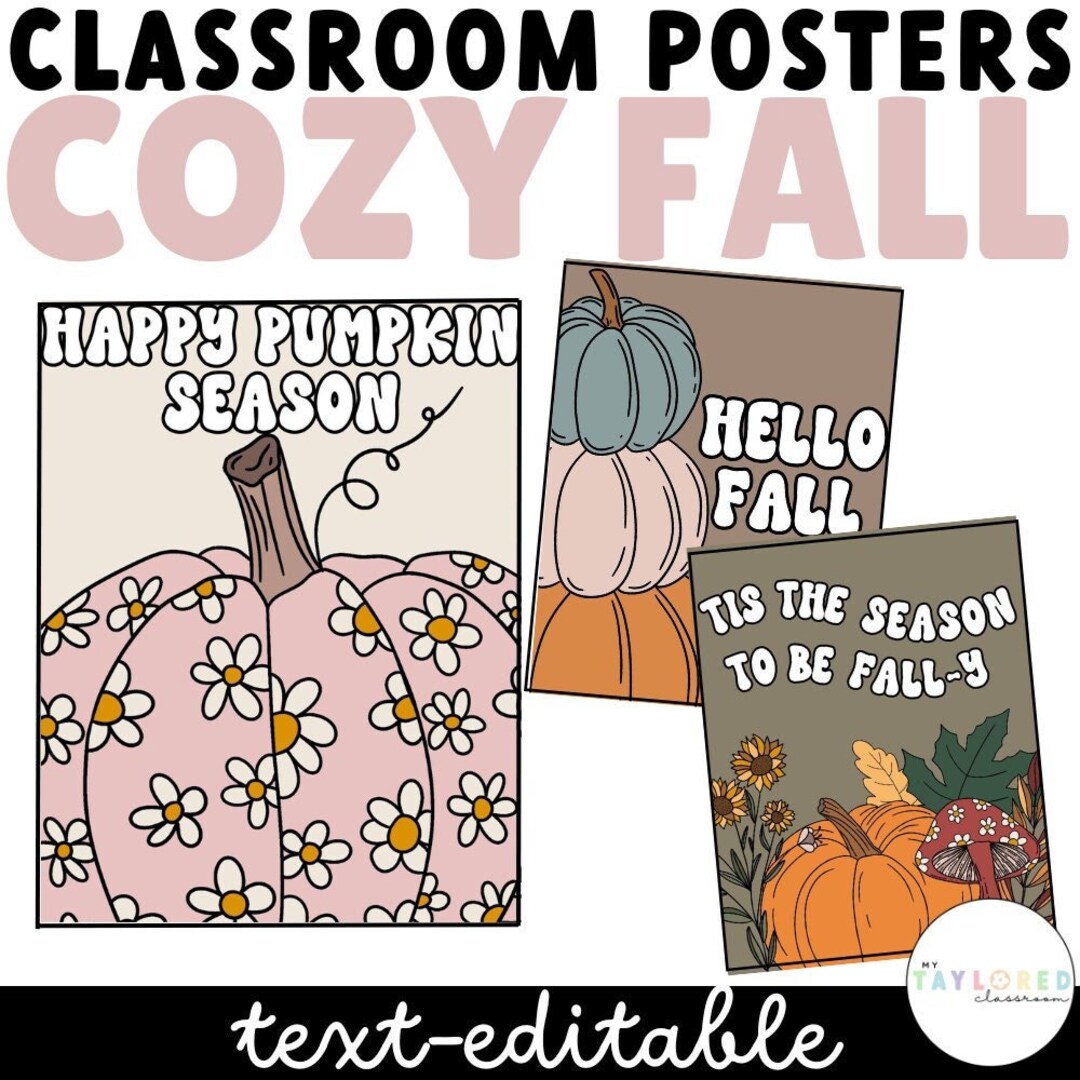 Cozy Fall Classroom Posters Fall Classroom Posters Fall Classroom Decor Fall Posters Etsy