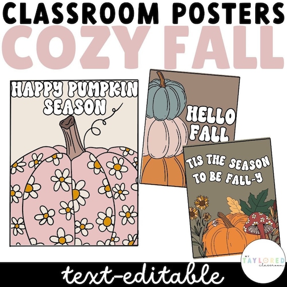 Cozy Fall Classroom Posters | Fall Classroom Posters | Fall Classroom Decor | Fall Posters