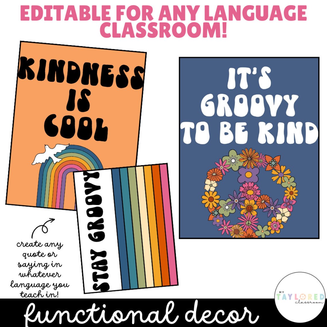 Retro Groovy Classroom Posters | Retro Groovy Classroom Decor - Etsy