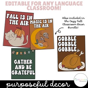 You can edit these fall classroom posters for any language classroom you teach in.