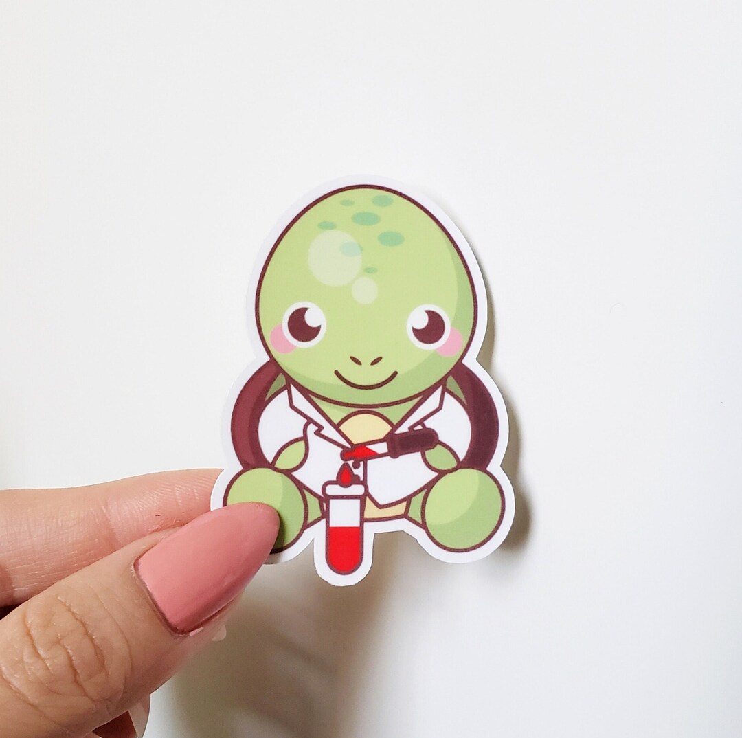 Turtle Cartoon With DNA Science Sticker| Science Sticker| Sticker for ...