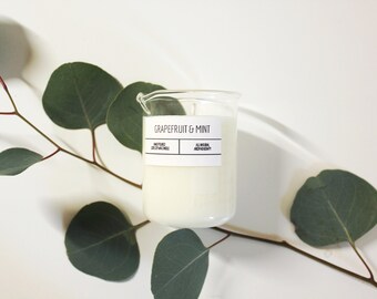 Grapefruit Mint Soy Wax Candle | Science Beaker Gift