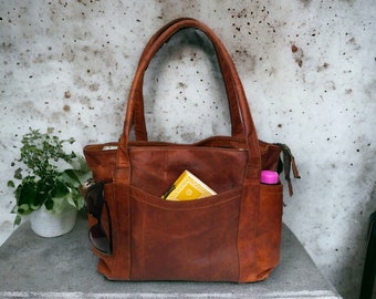 Borsa a mano da donna con tracolla a tracolla in pelle vintage personalizzata per laptop