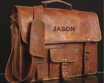 Jeff Banks Mens Leather Laptop Briefcase Bag Etsy