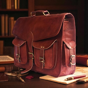 Leder Satchel Messenger Bag Herren Umhängetasche Leder Handmade Office Bag von BROKEN ARTISAN
