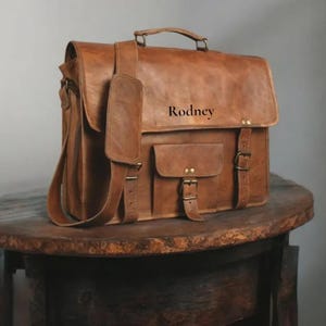 Borsa a tracolla in pelle personalizzata, borsa per computer portatile, borsa da ufficio, elegante e resistente, per uomini e donne