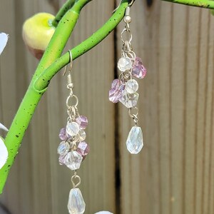 Glass and Pink Beaded Earrings