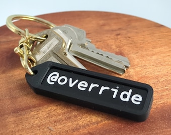 Handmade Java Programming Code Snippets Keyring Charm | Quiet Minimalist Black and Gold Design Aesthetic | Small Token Gifts for Developers