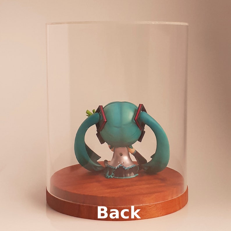 Prototype Handmade Clear Acrylic Display Case with Mahogany Wooden Base for Small Anime Figurines image 3