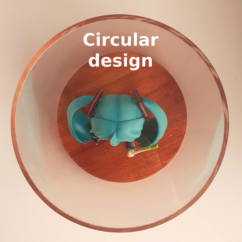 Prototype Handmade Clear Acrylic Display Case with Mahogany Wooden Base for Small Anime Figurines image 5