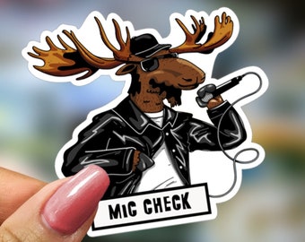 Rap Sticker | Moose Art | Music Gift | water bottle decal | Cute Animal Sticker | Animal Music | Hip Hop Art