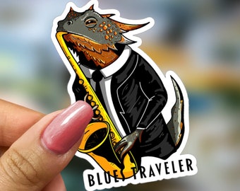 Lizard Sticker | Jazz Music Sticker | Music Gift | water bottle decal | Cute Animal Sticker | Animal Music | Saxaphone gift