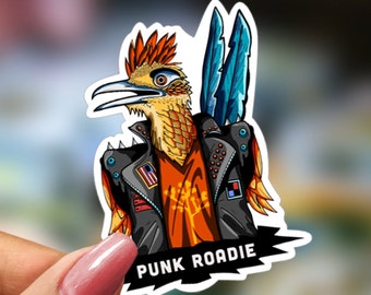 Roadrunner Sticker, Punk Rock Bird, Cute Animal Sticker, Gift for music fans