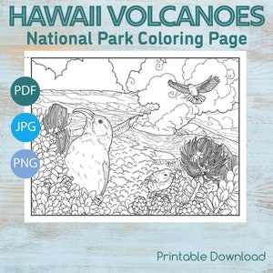 Hawaii Volcanoes National Park Coloring Page, Printable Coloring Pages ...