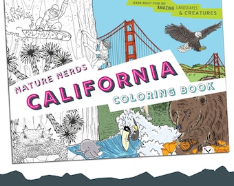 California Coloring Book, Activity Book, Adult Coloring Pages, Educational Book