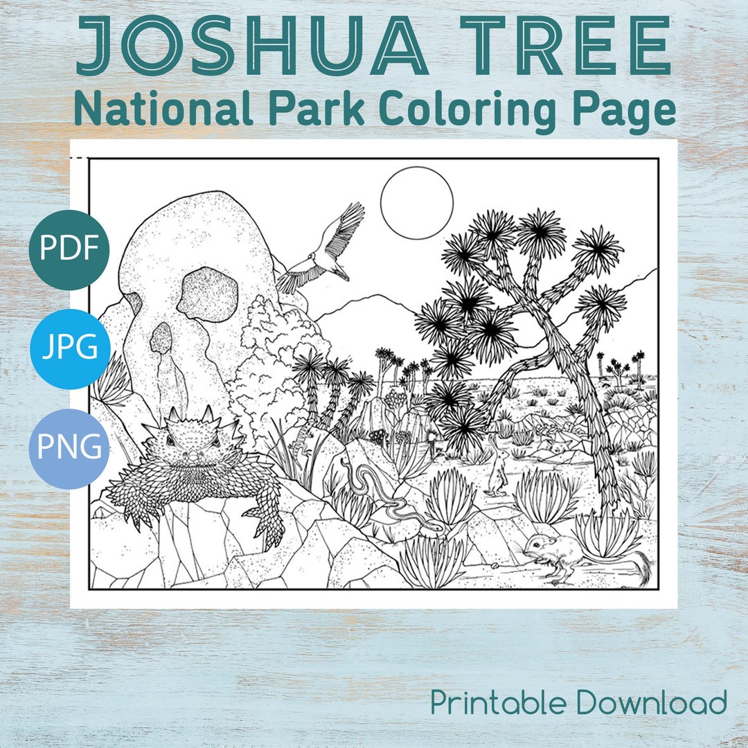 Joshua Tree National Park Coloring Page, Printable Coloring Pages ...